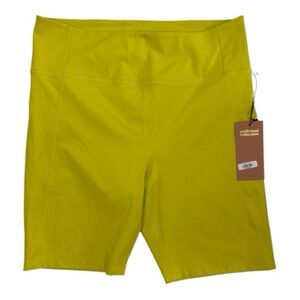 NWT girlfriend collective Chartreuse High-Rise Bike Shorts Size XXXL